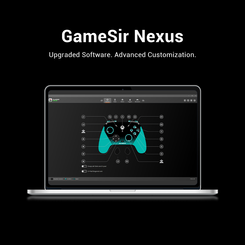 GameSir NexusGameSir Nexus app, which brings a significant upgrade over the original. It introduces powerful new features such as gyro settings, stick curve adjustments, and button-to-mouse mapping, giving you deeper customization and more control than ever before.