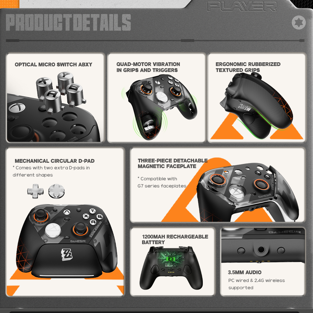 Master every battlefield with the industry-leading Hall Effect Analog / Micro Switch Trigger Stops. Designed for total versatility, this hybrid system offers the best of both worlds. Switch to Hall Effect mode for ultra-smooth, consistent control with 256 levels of haptic feedback—perfect for precision throttle modulation in racing games. When the competition heats up, engage the Micro Switch mode for a crisp, mouse-click feel. With a professional-grade 1mm trigger travel, it ensures lightning-fast responses and hair-trigger actuation, giving you the critical split-second advantage in high-stakes FPS titles. Whether you need fluid linear input or instant fire, these triggers are engineered to deliver unparalleled dominance.