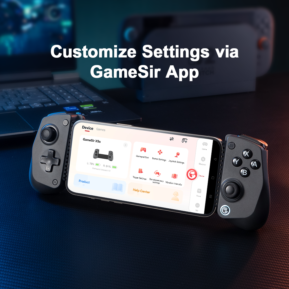 Customize settings via GameSir App. This game controller allows you to easily adjust various parameters to suit your personal preferences for a better gaming experience.