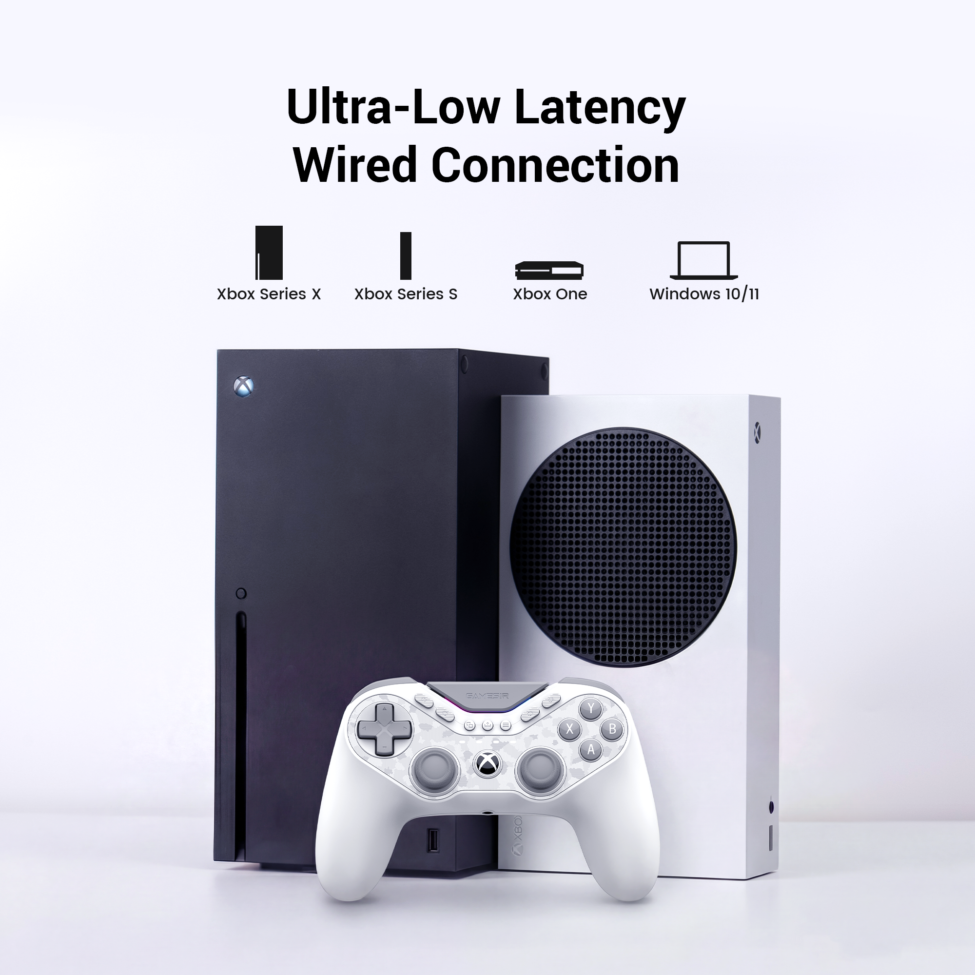 Supported PlatformsXbox Series X: Native support for the flagship high-performance console.Xbox Series S: Native support for the compact all-digital console.Xbox One: Full backward compatibility with the original Xbox One, Xbox One S, and Xbox One X.Windows 10/11: Seamless plug-and-play integration for PC gaming (Steam, Xbox Game Pass for PC, etc.).Technical ContextBecause these icons represent Officially Licensed hardware, the following benefits are guaranteed:Plug-and-Play: No specialized drivers are needed. The console or PC recognizes the controller as an official Microsoft input device immediately.Security Chip: The controller includes the official Microsoft security chip, ensuring it will not be blocked by Xbox