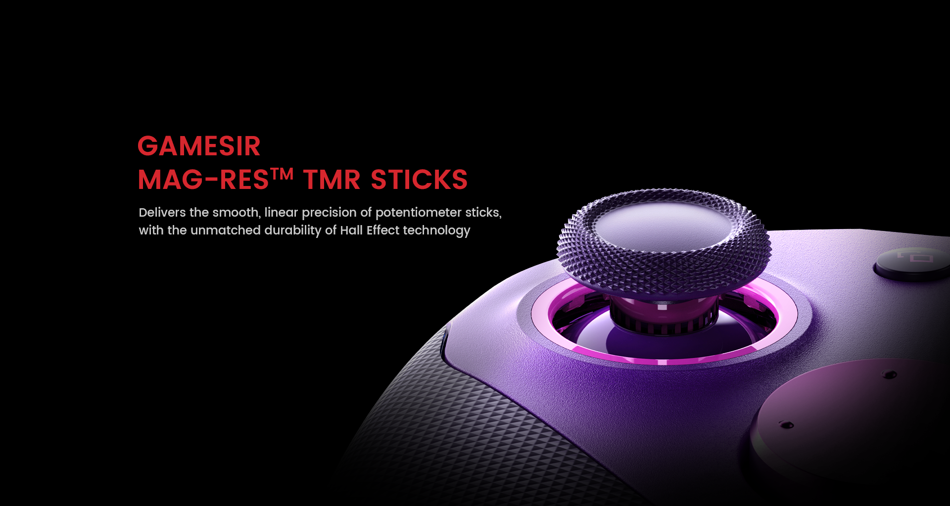 GameSir G7 Pro Mag-Res™ TMR Sticks combine potentiometer-like precision with Hall Effect durability.