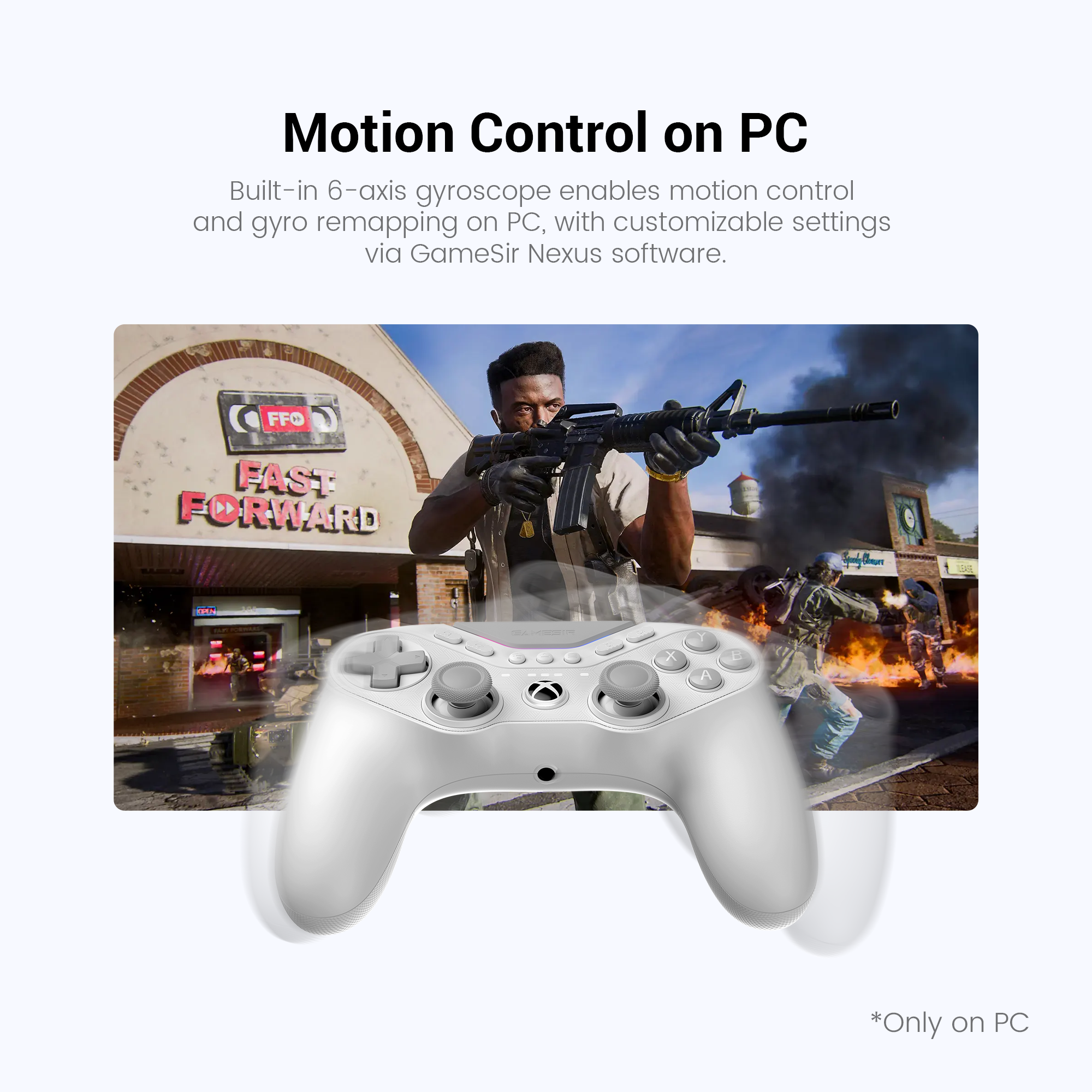 Motion Control on PC capability of GameSir’s pro-tier controllers, such as the T7 Pro