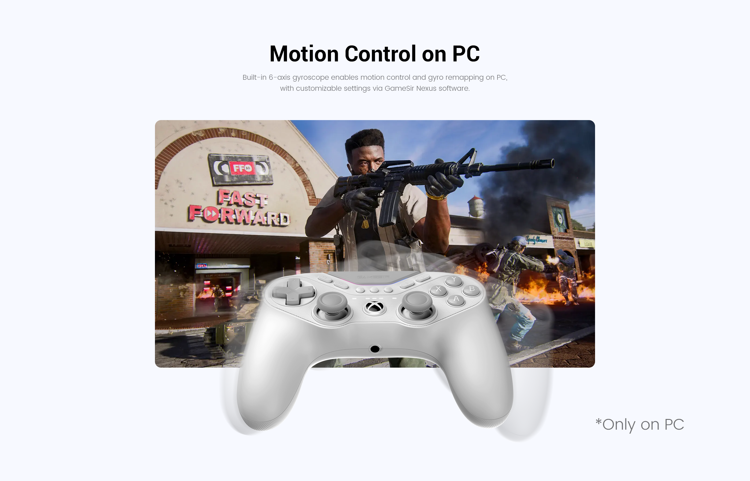 Motion Control on PC capability of GameSir’s pro-tier controllers, such as the T7 Pro
