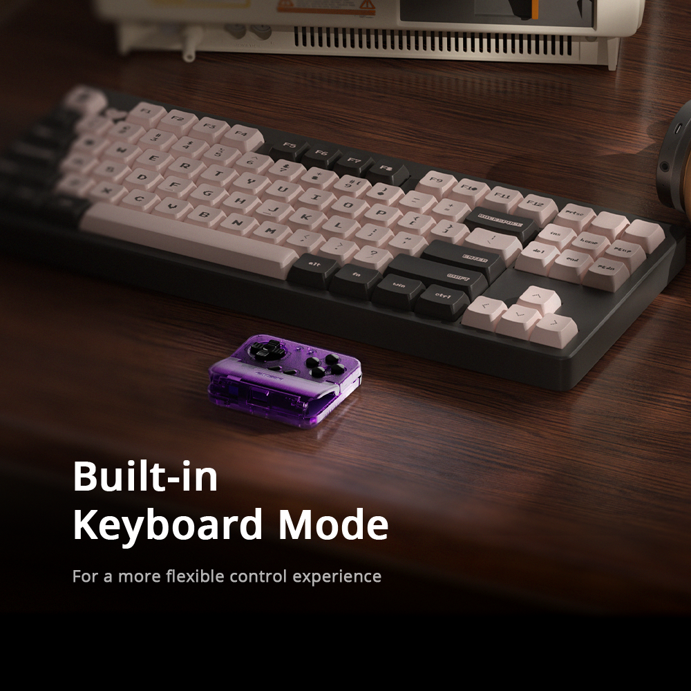 What is Keyboard Mode?In this mode, the Pocket Taco stops acting like a standard gamepad (HID controller) and begins emulating a computer keyboard. This means that pressing the D-pad or face buttons will send specific keyboard key signals (like Arrow Keys, Spacebar, or Enter) to your connected device.Why is this useful?Unsupported Games: It allows you to play mobile games or use apps that do not have native controller support but do support keyboard inputs.App Navigation: You can use the controller to scroll through menus, flip pages in an e-reader app, or control media playback (play/pause) without touching the screen.Accessibility: It offers a