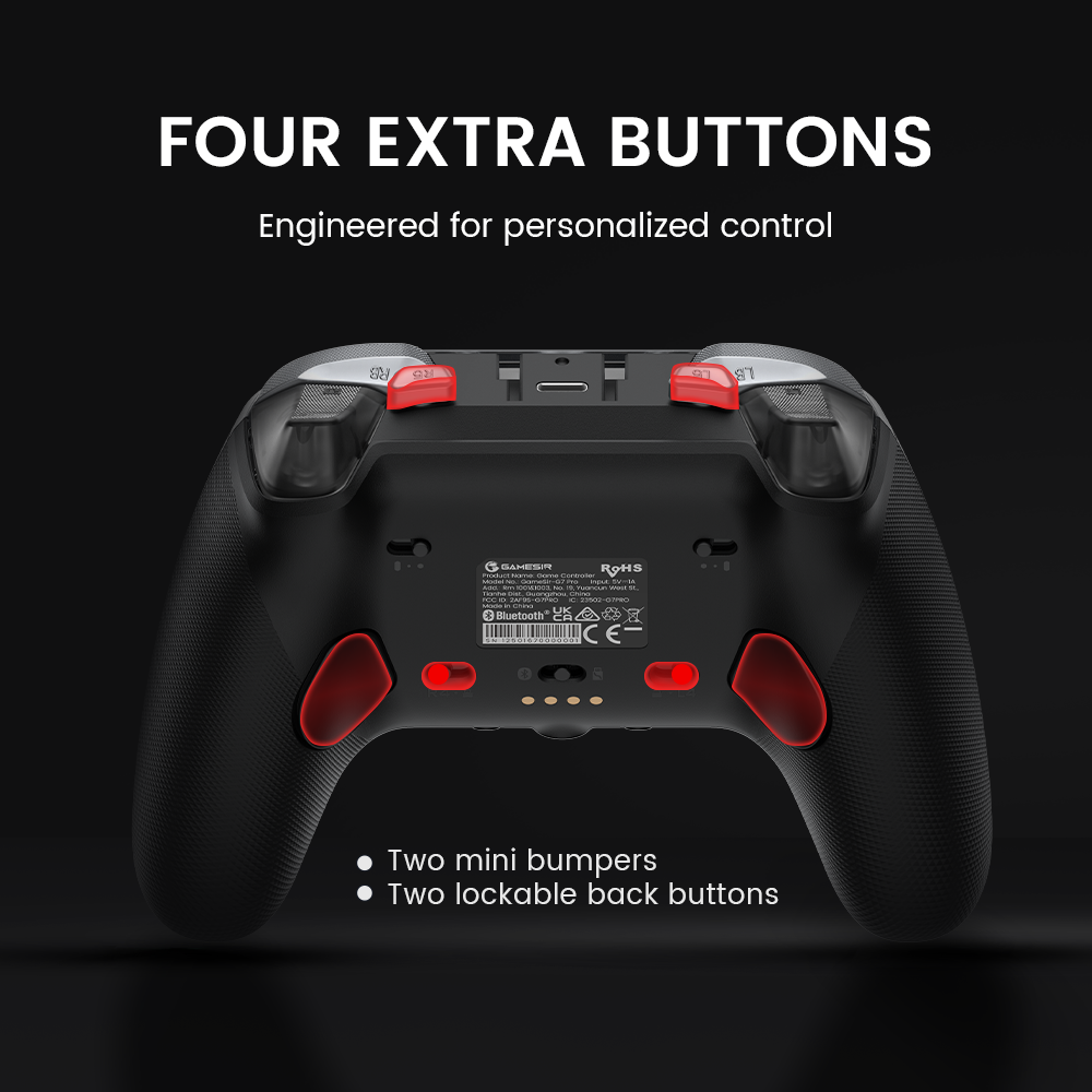 Four Extra ButtonsThe GameSir G7 Pro Metallic Silver features four additional buttons for personalized control. This includes two mini bumpers and two lockable back buttons, engineered to optimize your unique gaming style.