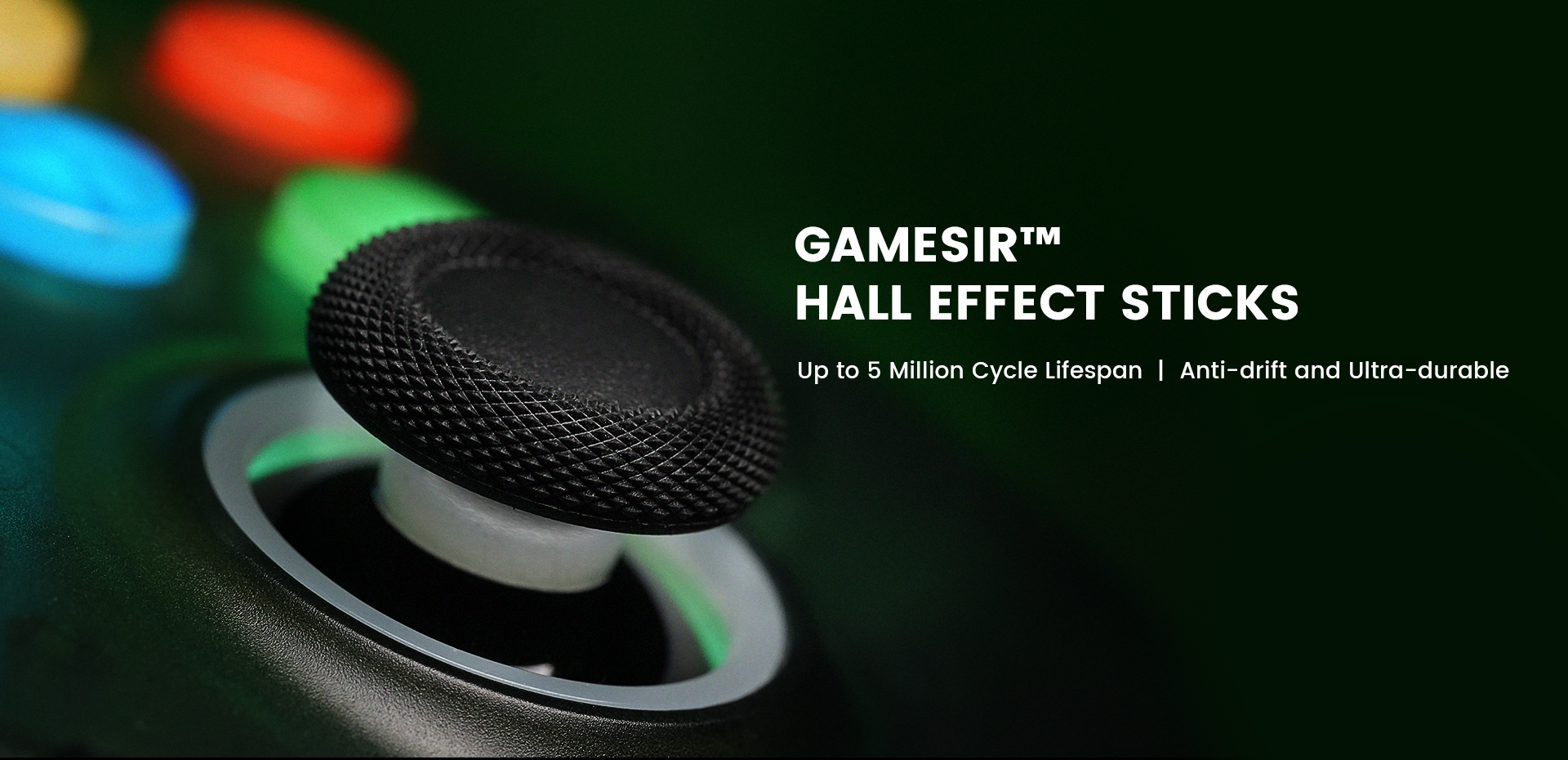 The Anti Stick-Drift Solution: GameSir Mag-Res™ TMR sticks Using GameSir™ non-contact magnetic GameSir Mag-Res™ TMR technology to ensure the sticks never wear down in their lifetime and provide an ultra lifespan of up to 5 million cycles, the T7 Pro prevents stick drift and ensures reliable, durable stick performance.