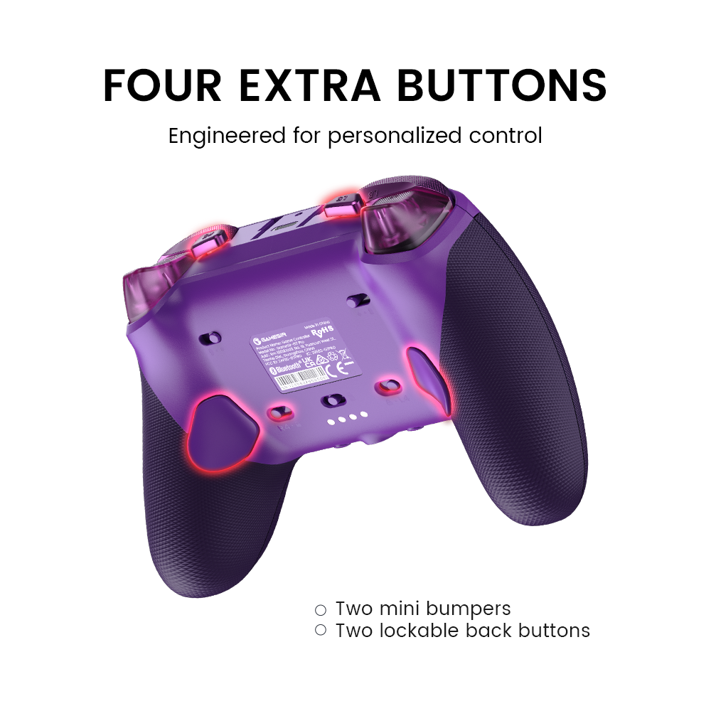 Four extra customizable buttons: features two mini bumpers and two lockable back buttons for personalized control.