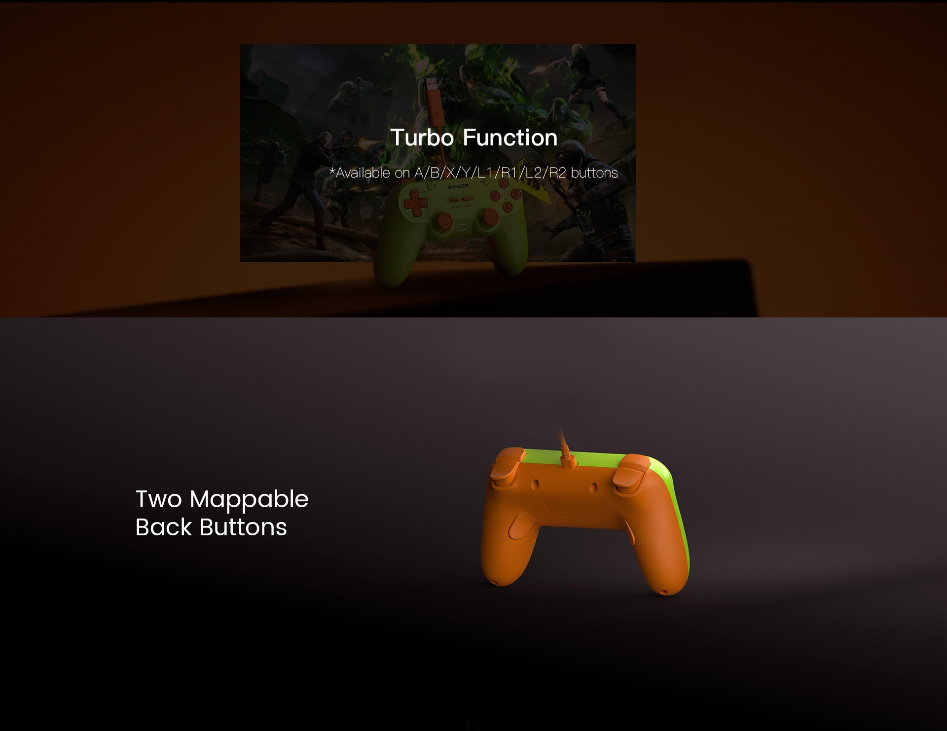 GameSir Tegenaria Lite (MenaRD Collaboration Edition).Adding these to the previous specifications, here is the technical breakdown of the controller's functionality:1. Turbo FunctionThe controller includes a built-in Turbo mode to assist with rapid-fire inputs.Wide Compatibility: The Turbo function can be assigned to almost every primary action button, including A, B, X, Y, L1, R1, L2, and R2.Use Case: This is particularly valuable for retro gaming and certain fighting game training modes where repetitive