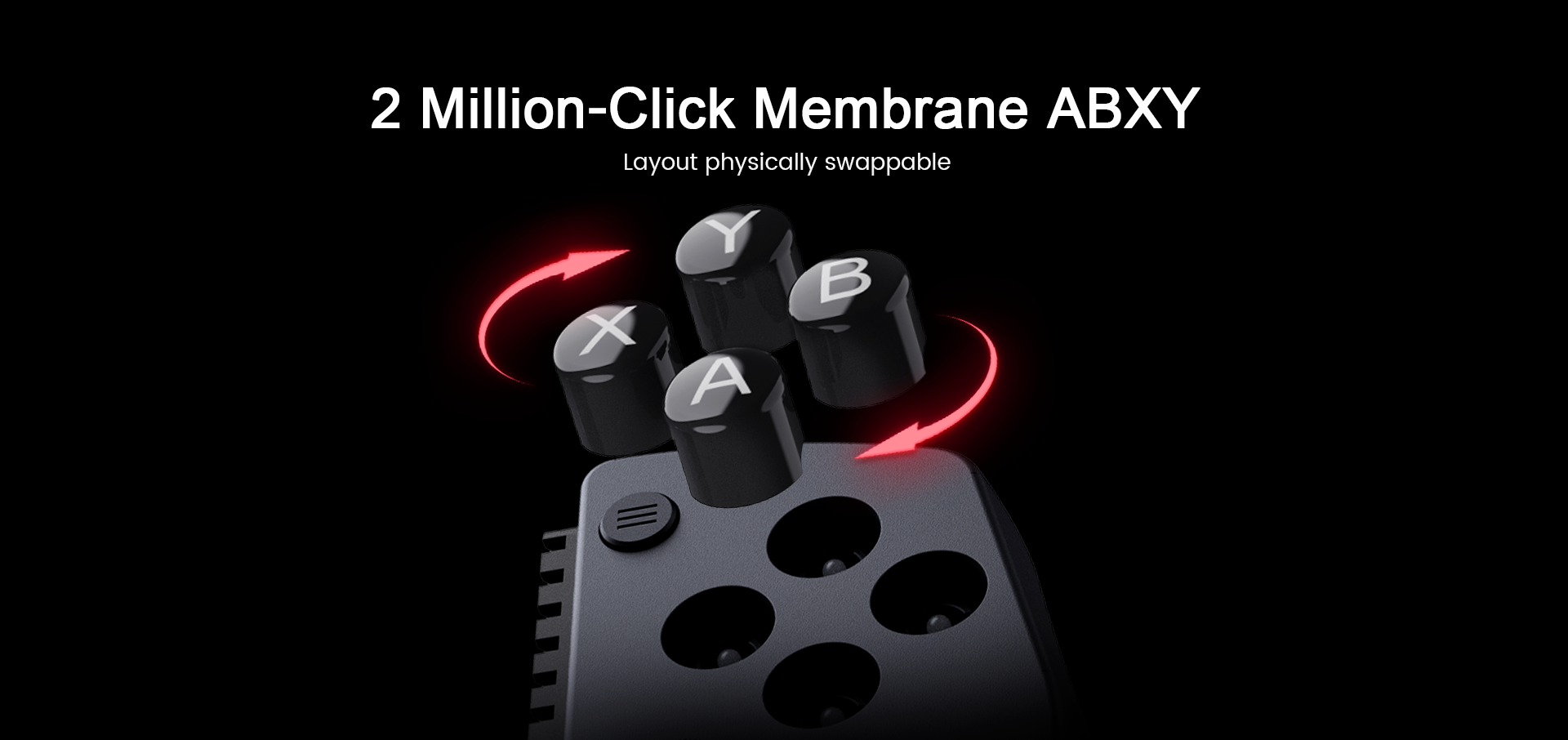 The game controller features 2 million-click membrane ABXY buttons with a physically swappable layout, allowing for a personalized and long-lasting gaming experience.