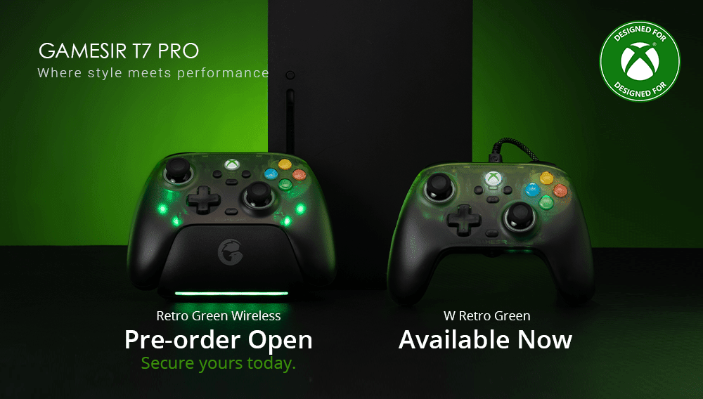 T7 Pro Retro Green Series | Where style meets performance. - GameSir