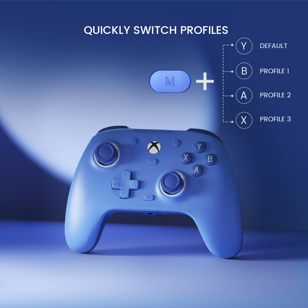 Quick profile switching with simple button combinations for fast game-specific setups 