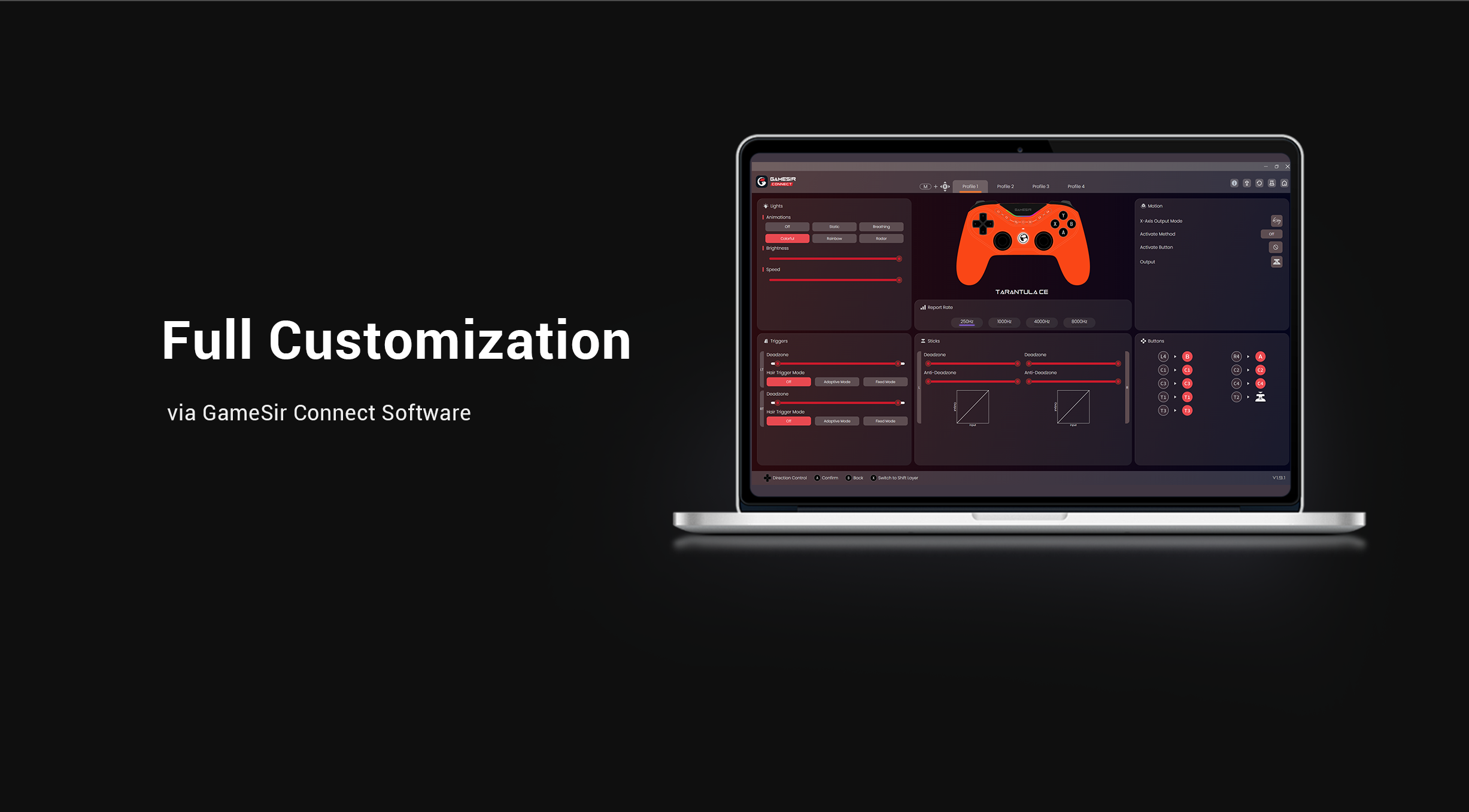 Esports-Grade Customization via GameSir Connect SoftwareFully customize performance, button mapping, macros, and more through GameSir Connect software, designed for competitive-level control and personalization. 