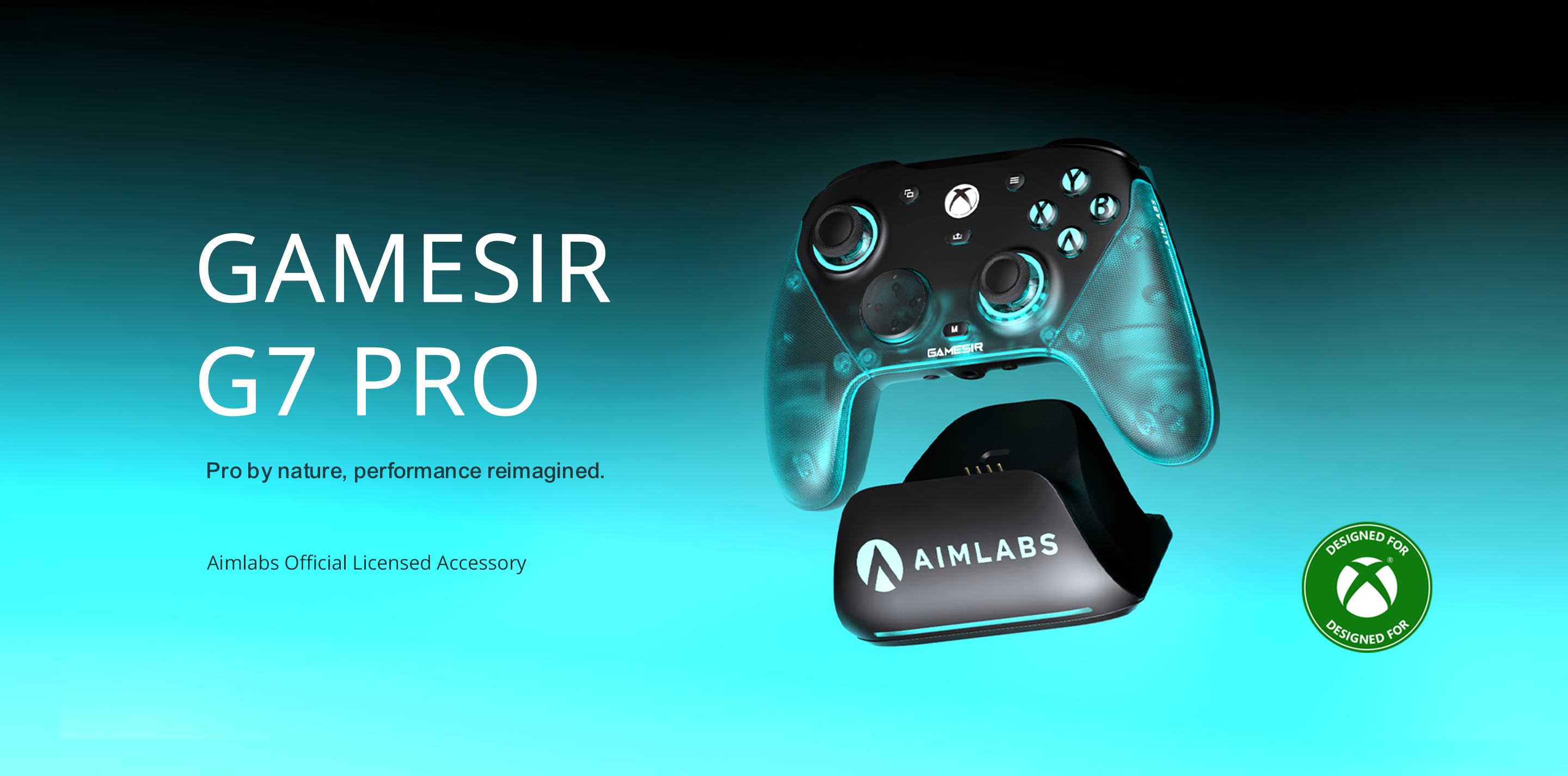 This image showcases the GameSir G7 Pro, an 