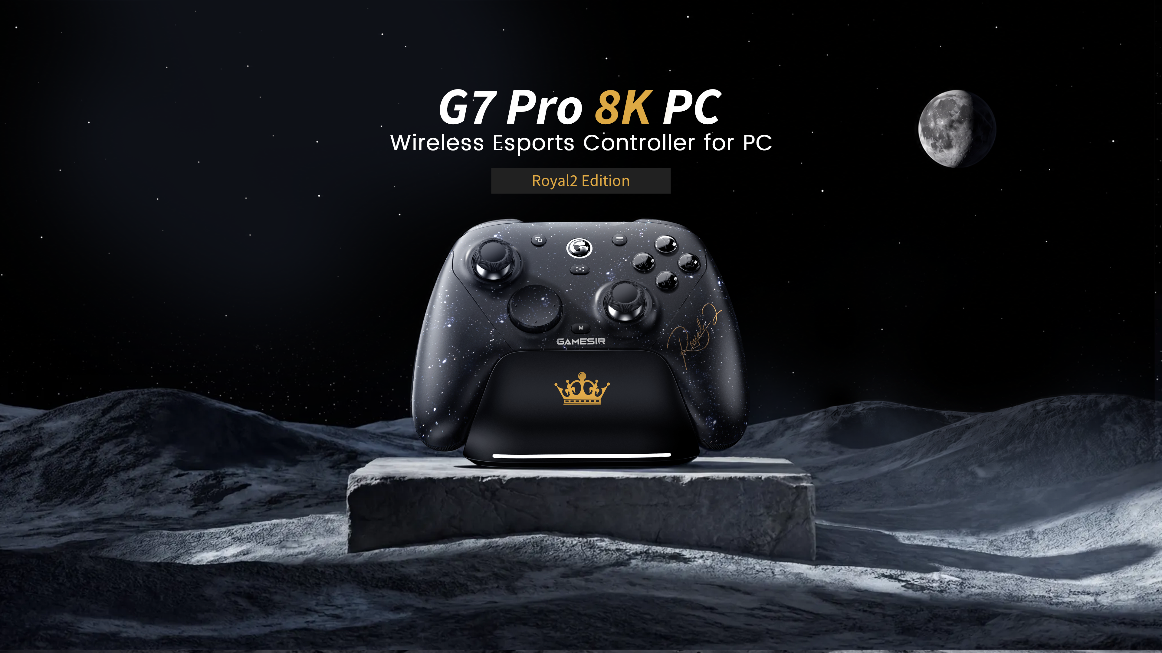 GameSir G7 Pro 8K PC Royal2 Edition Pro-Level Performance, Unleash Your Reflexes.Meet the G7 Pro 8K PC Royal2 Edition, a wireless esports controller engineered for competitive PC gaming. Featuring ultra-responsive 8K Hz wired and 2.4G wireless polling, every movement and action is captured with lightning-fast precision, delivering a true competitive edge. Now in Champion Edition, inspired by our brand ambassador XiaoHai, a world fighting game champion. With the G7 Pro 8K PC Royal2 Edition in hand, feel the power of a true champion.