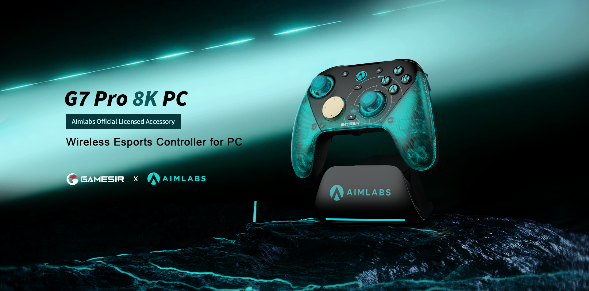 GameSir G7 Pro 8K PC - Aimlabs Edition game controller.Aimlabs Official Licensed Accessory.Wireless Esports Controller for PC.