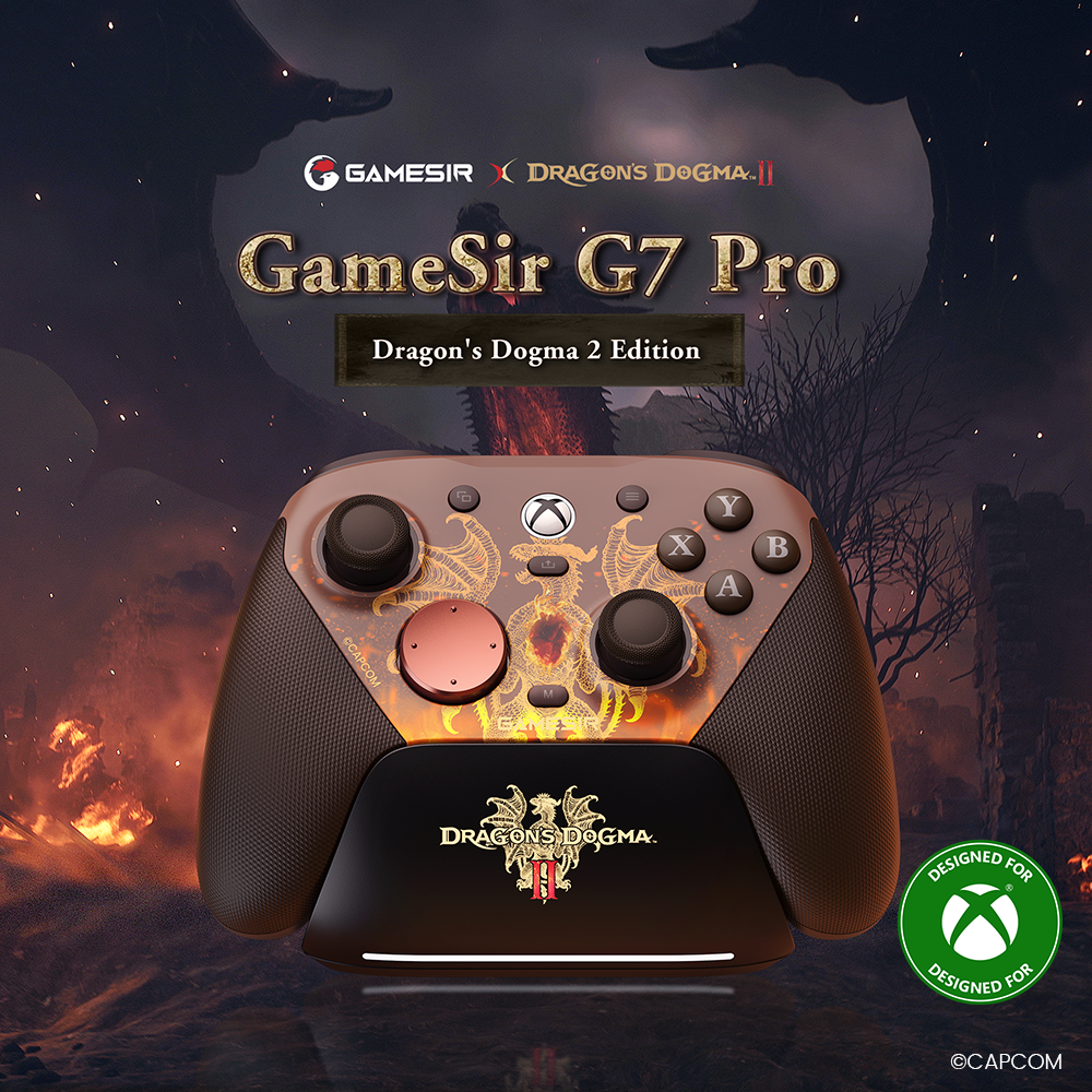 GameSir G7 Pro Dragon's Dogma 2 EditionGameSir has partnered with Capcom to present a stunning officially licensed collaboration: the GameSir G7 Pro Dragon's Dogma 2 Edition. This professional-grade Xbox and PC controller is meticulously designed to immerse players in the epic world of Vermund and Battahl.