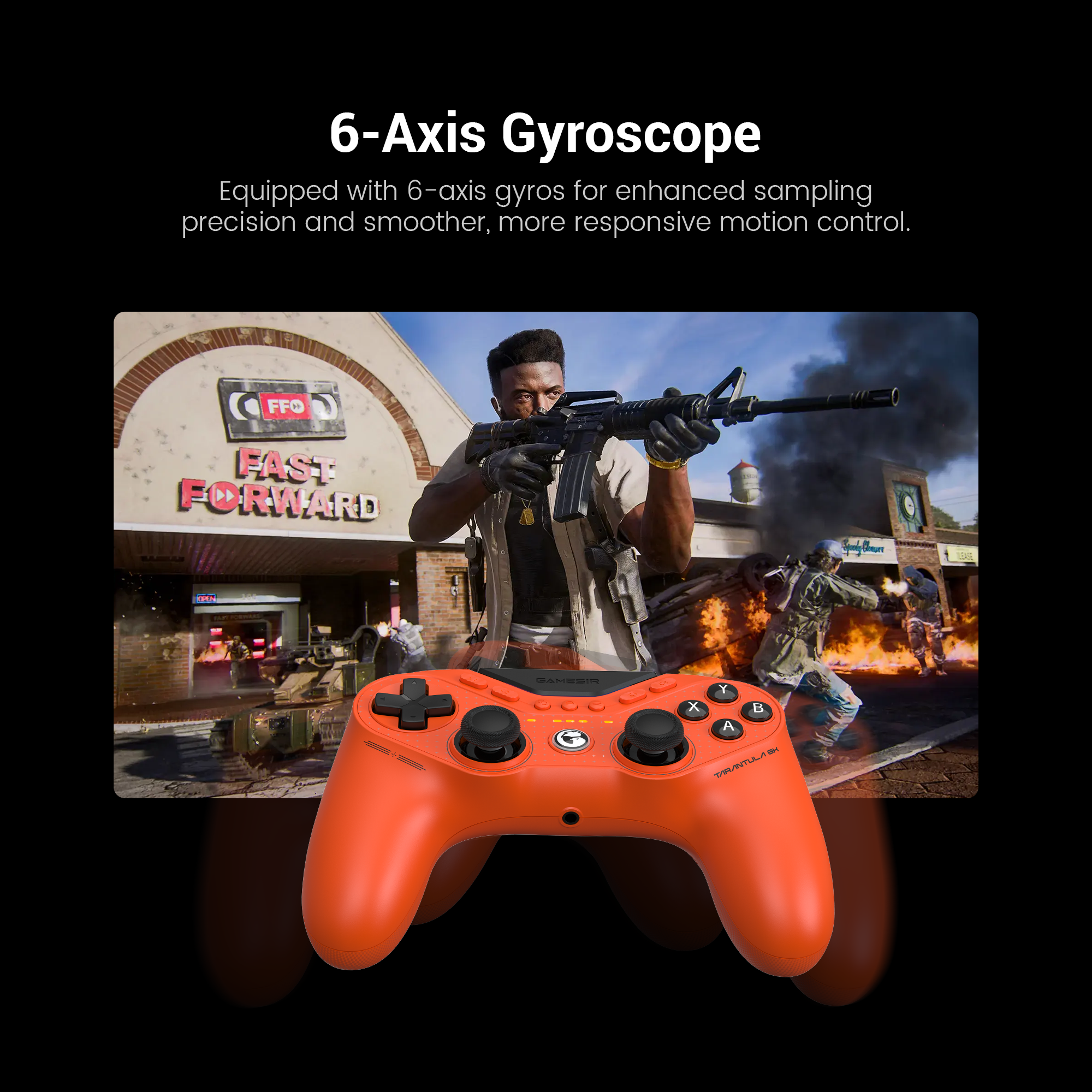 Six-Axis GyroscopeBuilt-in 6-axis gyroscope enhances aiming accuracy and fine control, offering greater flexibility for competitive and immersive gameplay.
