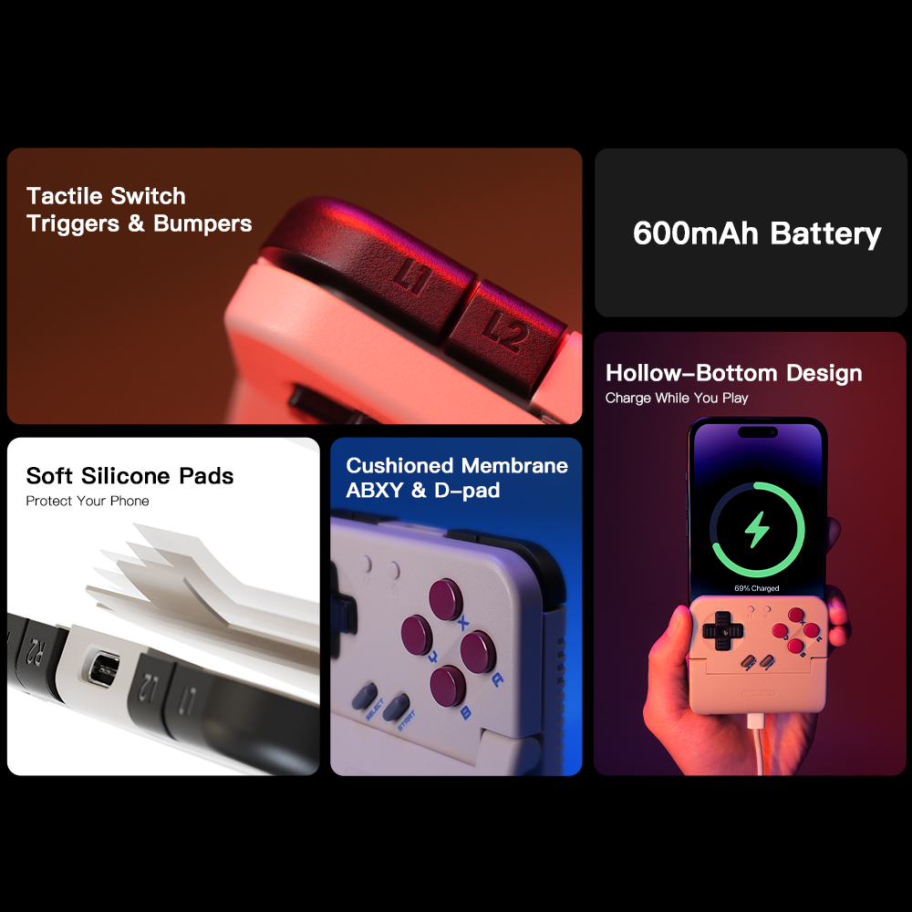 1. Hardware & Button MechanicsTactile Switch Triggers & Bumpers: The shoulder buttons (L1/L2, R1/R2) use tactile switches, providing a crisp, clicky response typical of modern controllers.Cushioned Membrane ABXY & D-pad: To maintain a 