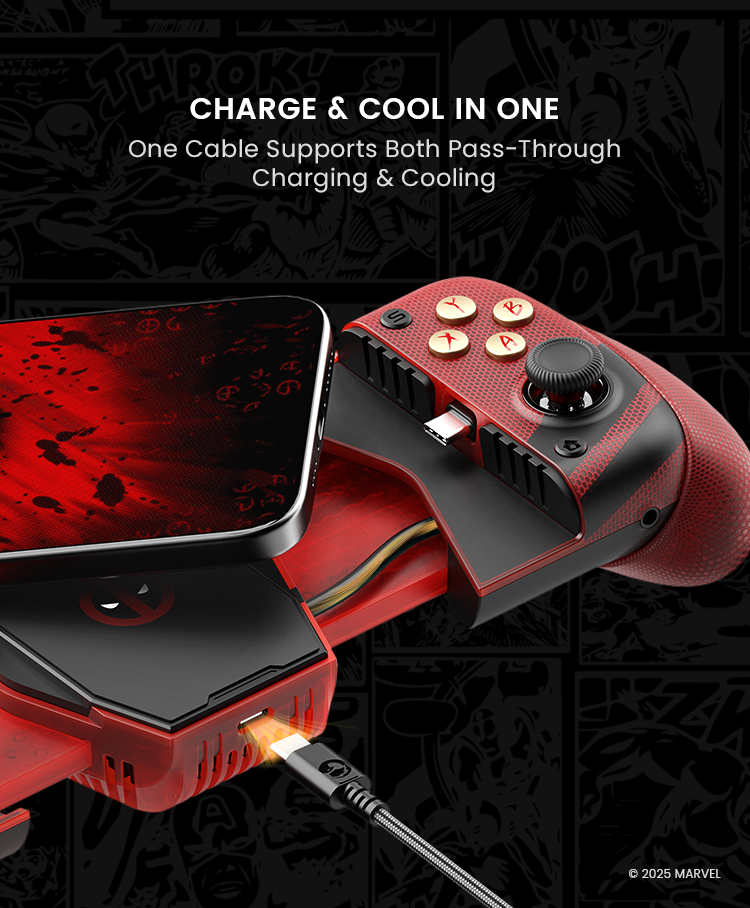 With the dual-function Type-C charging port, a single cable is all you need to power both your phone and the cooler simultaneously 
