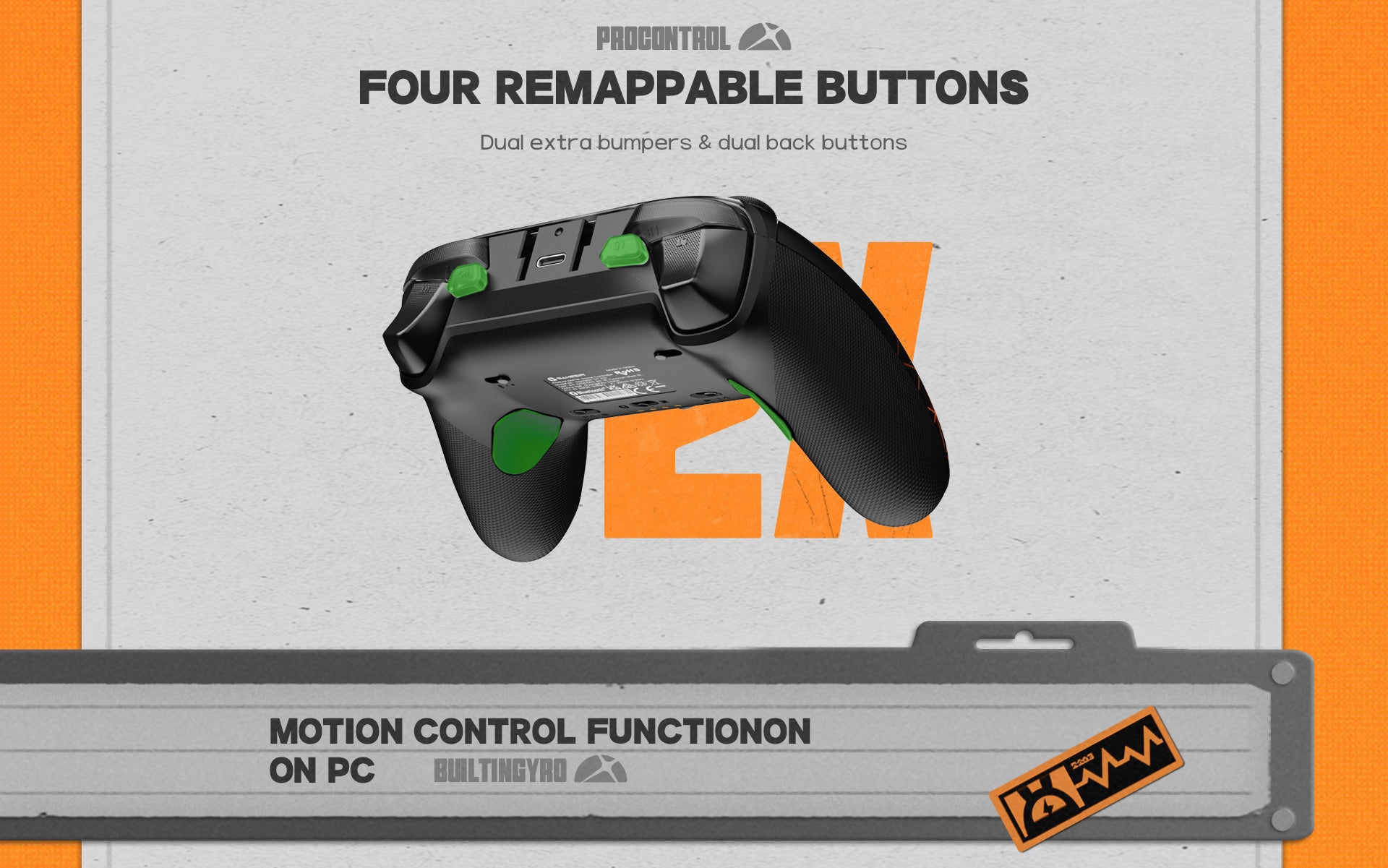 Unlock pro-level potential with four remappable buttons. Featuring dual extra bumpers and dual back buttons, this ProControl setup puts advanced commands right at your fingertips. Remap any function to suit your game and dominate every session with superior ergonomics and lightning-fast response.