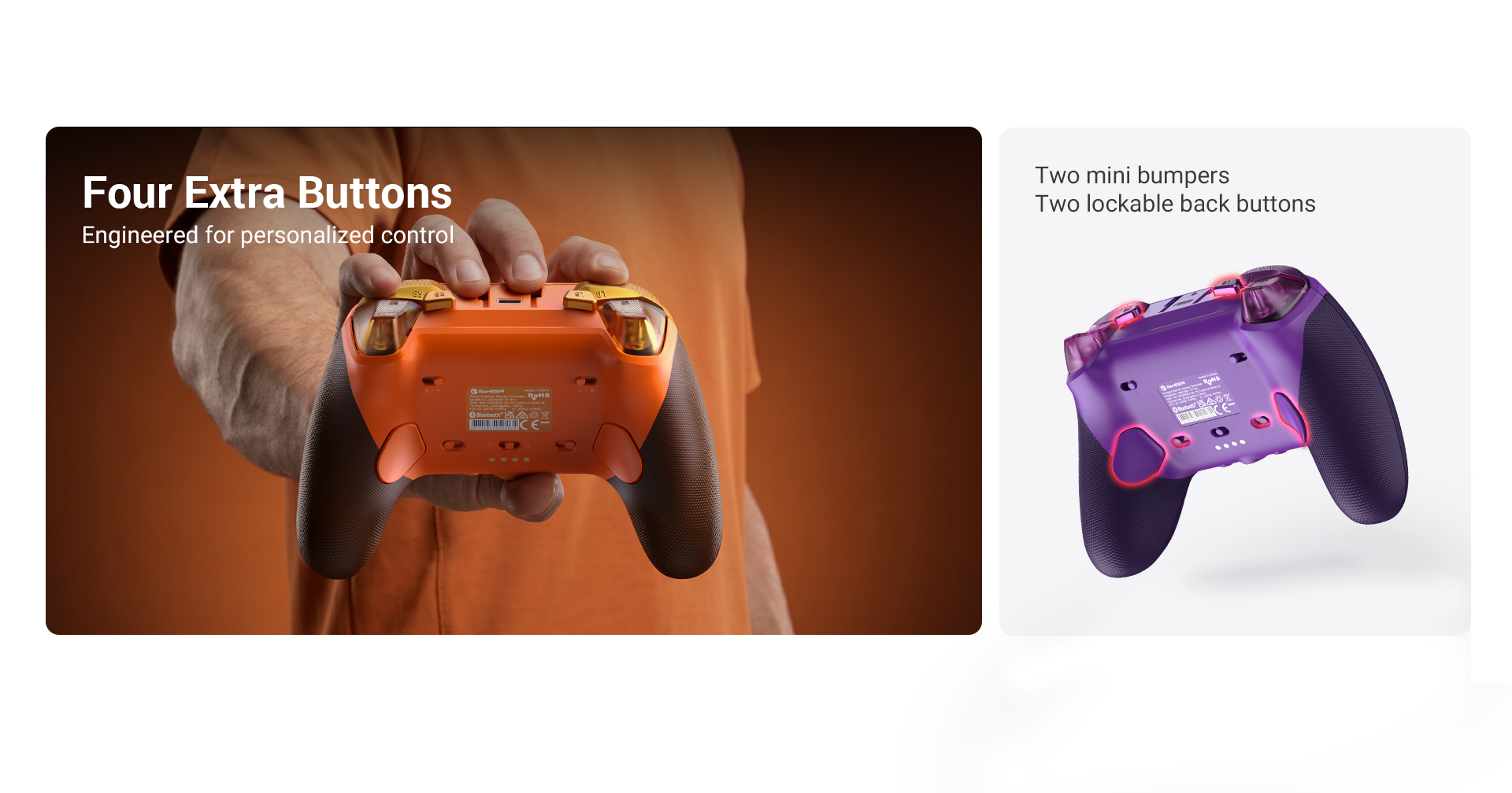 Four extra customizable buttons: features two mini bumpers and two lockable back buttons for personalized control.