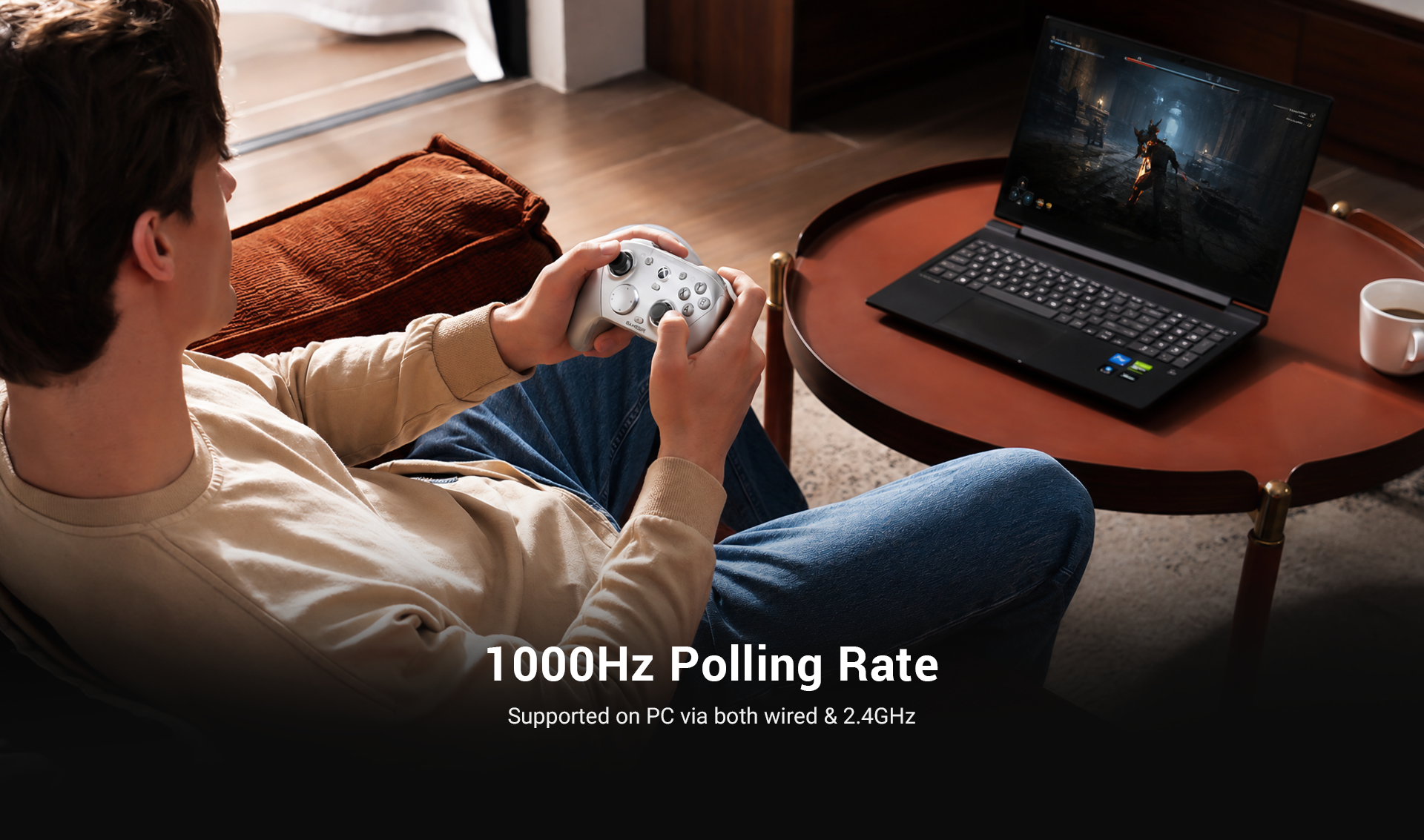 1000Hz Polling RateThe GameSir G7 Pro Metallic Silver delivers ultra-fast responsiveness with a 1000Hz polling rate, supported on PC via both wired and 2.4GHz connections.
