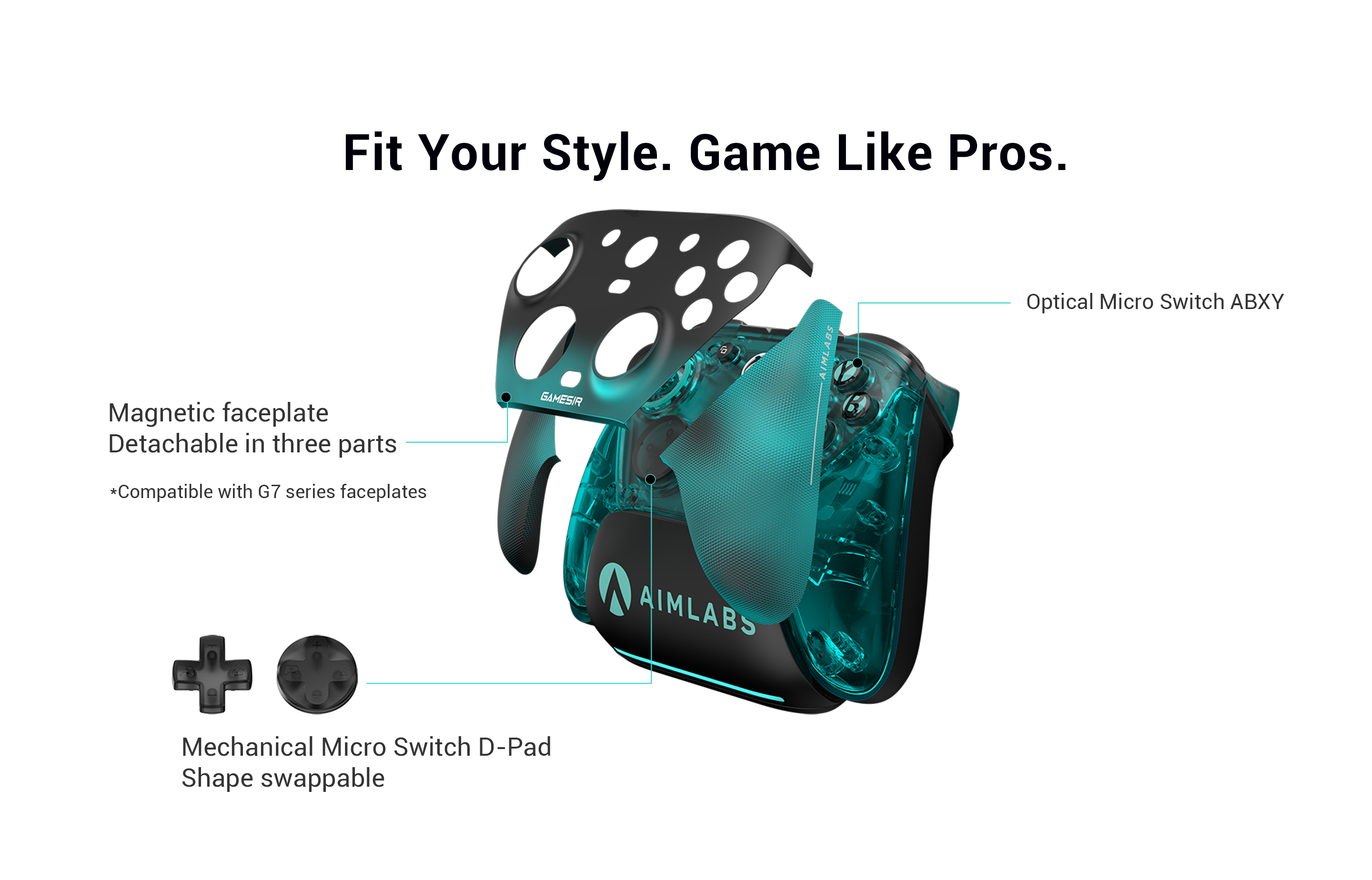 The GameSir G7 Pro is an Aimlabs-licensed, 
