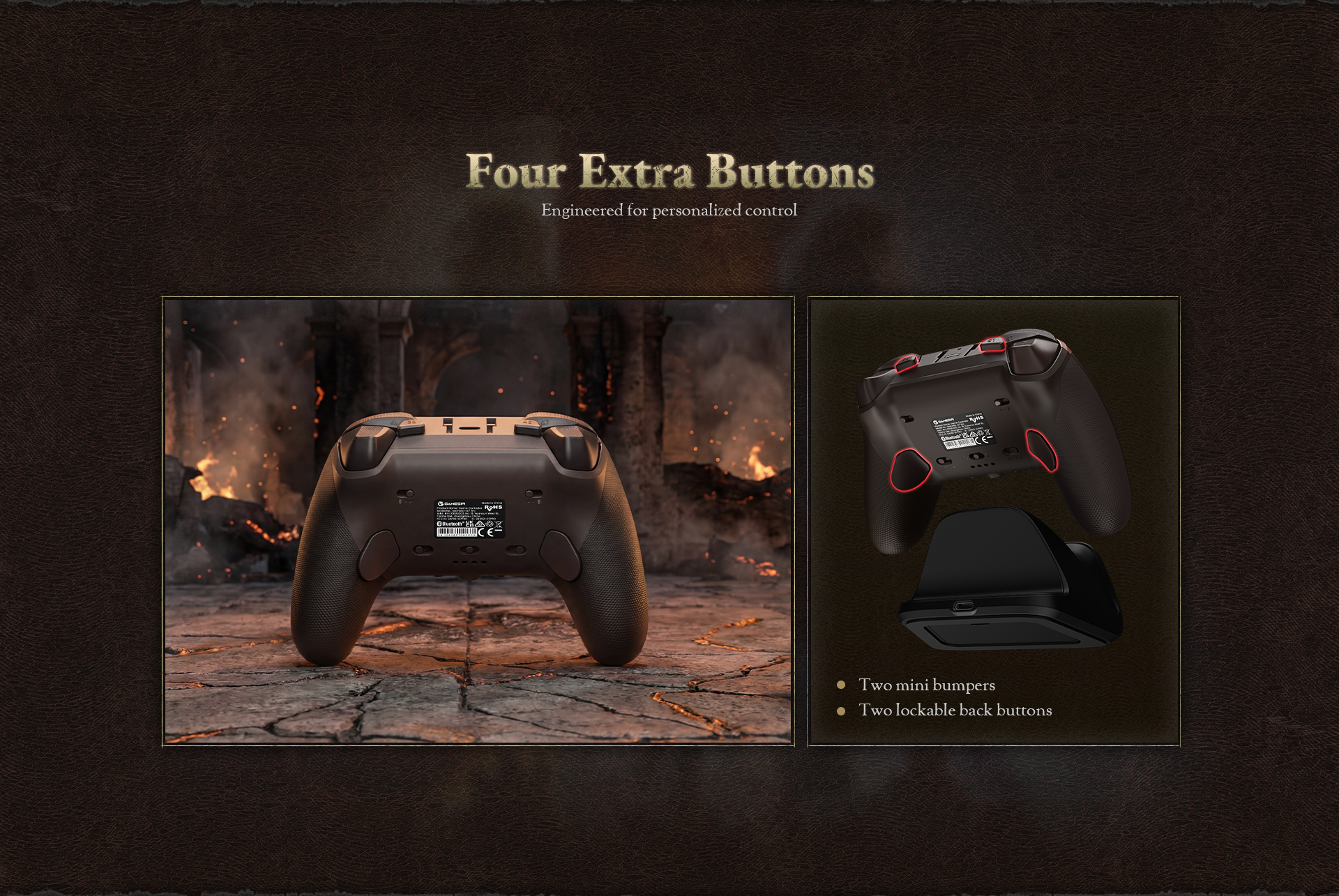 1. Four Extra Buttons for Personalized ControlThe controller is designed for complex gameplay, offering four additional mappable buttons to keep your thumbs on the sticks:Two Mini Bumpers: Located on the top edge between the standard triggers and bumpers, these provide quick-access points for secondary skills or items.Two Lockable Back Buttons: Ergonomically placed on the rear grips. These can be mapped to any face button (like jump or dodge) and feature a physical lock switch to prevent accidental presses during intense combat.2. Mag-Res™ TMR SticksThis remains the standout technical feature, utilizing Tunneling Magnetoresistance (TMR) sensors:Performance: It offers the linear precision of traditional sticks but with the contactless, anti-drift durability of magnetic sensors.Precision: Powered by a 12-bit ADC chip, it provides a 4096-level resolution and is rated for a 5 million cycle lifespan.3. Professional Responsiveness1000Hz Polling Rate: Ensures an ultra-low 1ms response time on PC.Dual-Mode Trigger Stops: Allows you to switch between Hall Effect Analog (smooth travel) and Micro Switch (instant hair-trigger) modes.Built-In Gyroscope: Supports motion-aiming and mapping to sticks or mouse (PC only).4. Immersive Design & AccessoriesOfficial Collaboration: Features a custom 