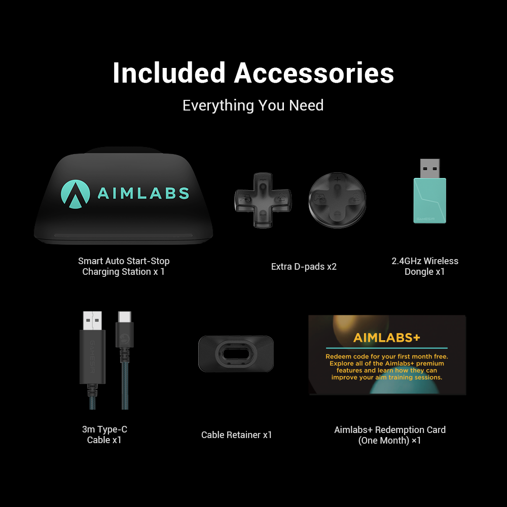 The GameSir G7 Pro comes with a comprehensive accessory kit titled 