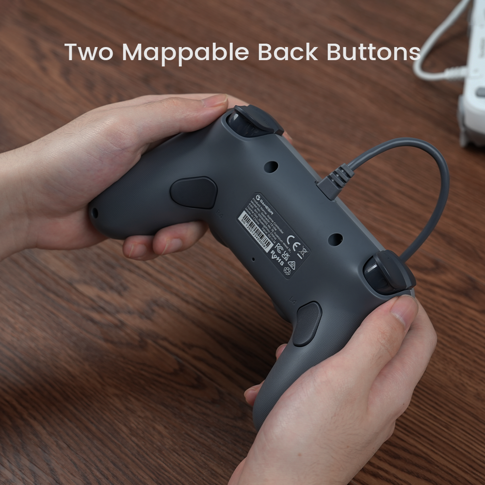 The GameSir Tegenaria Lite is a wired symmetric game controller featuring a classic retro design that takes you back to the 90s. It delivers a 1000Hz polling rate for instant response and an ultra-low latency wired connection across PC, Switch, iOS, and Android platforms. The controller is equipped with anti-drift GameSir Hall Effect sticks, smooth membrane analog triggers, and cushioned membrane buttons. Its ergonomic design includes laser-engraved textured grips and a symmetric stick layout for balanced control. For advanced gameplay, it features two mappable back buttons (L4 and R4), a Turbo function for main action buttons, and immersive vibration feedback to feel every impact.