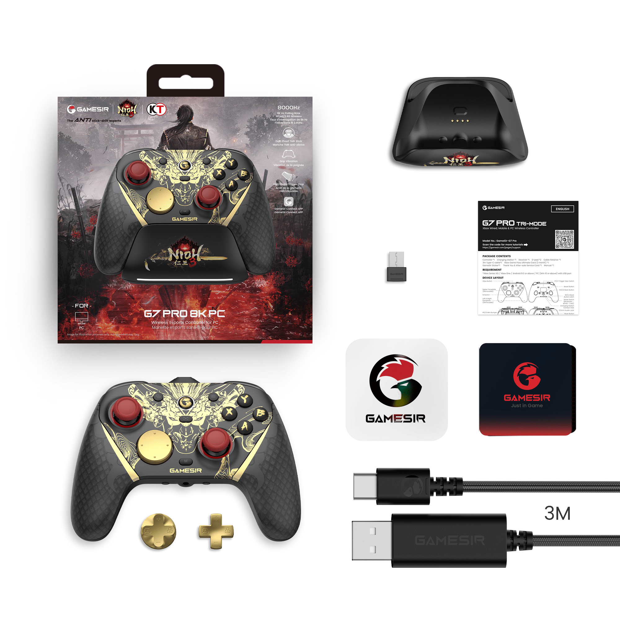 GameSir G7 Pro 8K PC - Nioh 3 Edition. Wireless Esports Controller for PC - GameSir