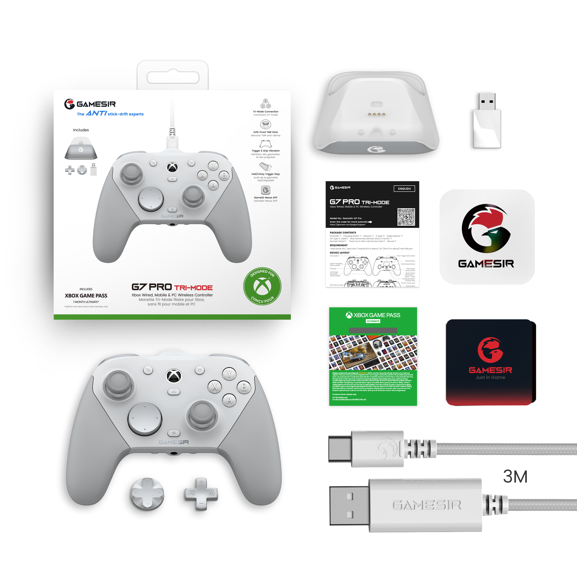 GameSir G7 Pro Tri-Mode Xbox Wired, PC & Mobile Wireless Controller - GameSir