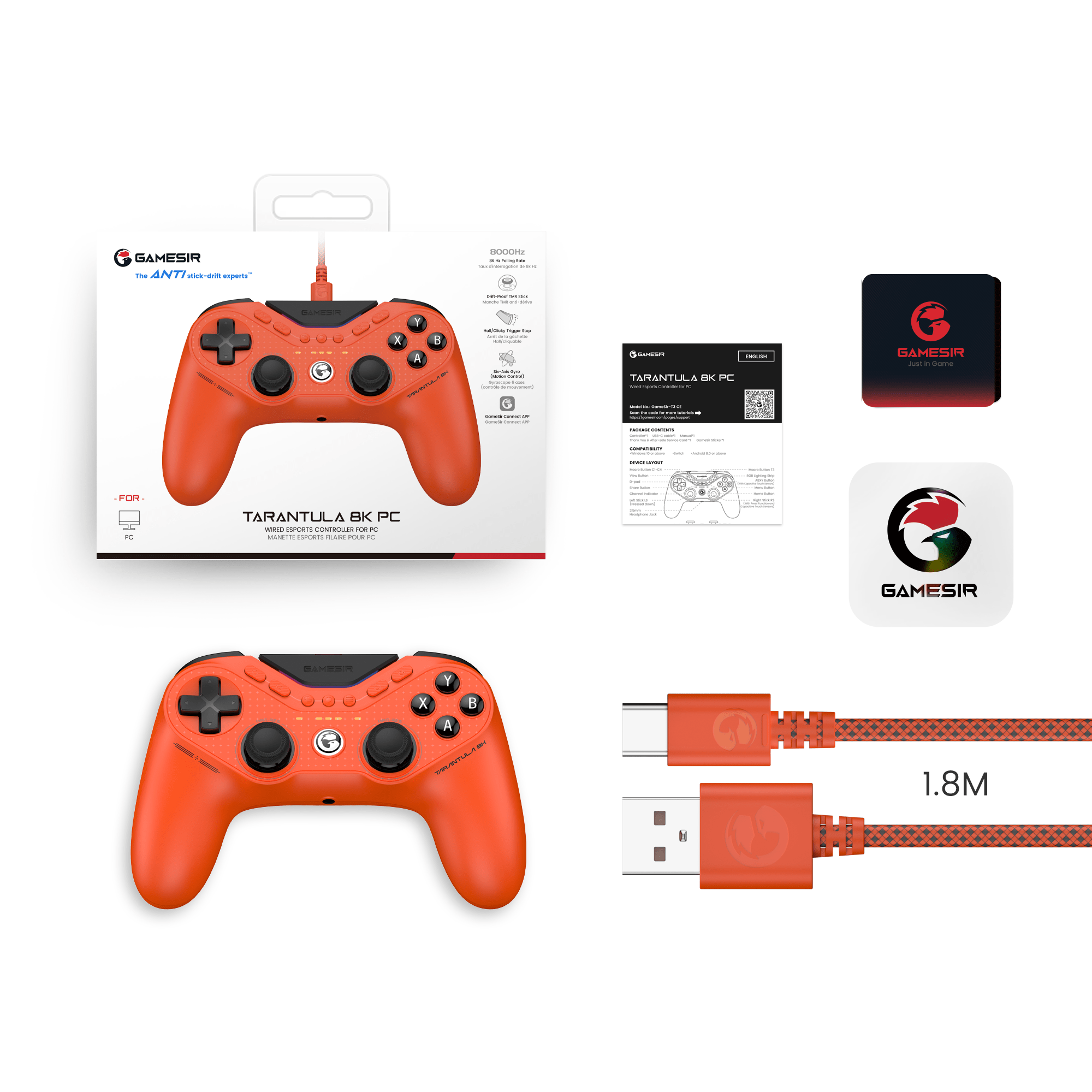 GameSir Tarantula 8K PC Wired Esports Controller for PC - GameSir